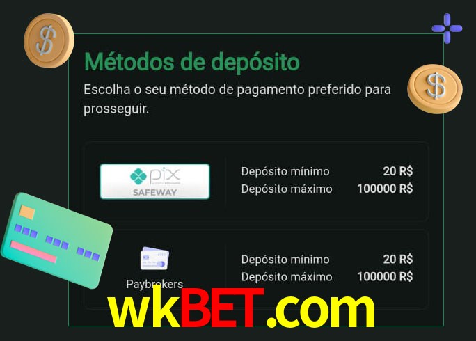 O cassino wkbet.com oferece uma grande variedade de métodos de pagamento